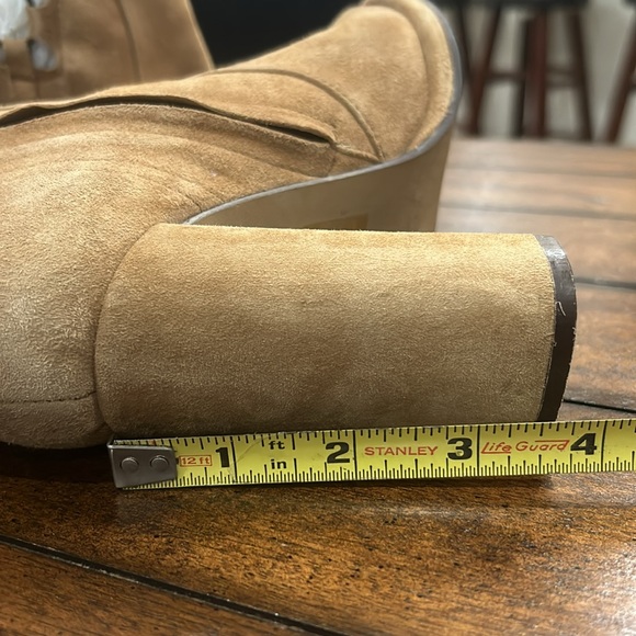 Free People Marietta Tan Suede Bootie/Cut Out Side/Elastic detail/ 1/2” Platform - Picture 6 of 12